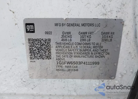 2023 Chevrolet Bolt Ev Fwd 1Lt from USA, damaged, VIN 1G1FW6S03P4111999